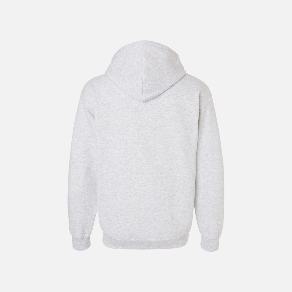 Chandail à capuchon zippé Gildan en coton gris clair, fermeture éclair, manches longues, style décontracté pour homme et femme.