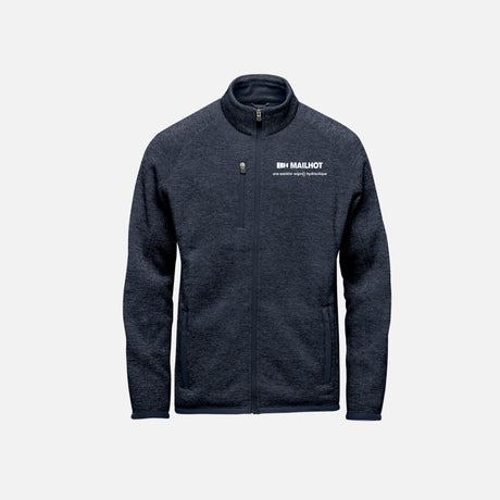 Veste polaire pour homme Stormtech FHZ-1 marine, vêtement chaud et confortable avec fermeture éclair, vue de face.