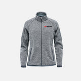 Veste polaire pour femme Stormtech FHZ-1W gris, vêtement chaud et confortable avec fermeture éclair, vue de face.