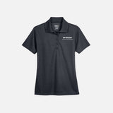 Polo performance pour femme Core365, modèle Origin 78181, en tissu charbon, vêtement polo de sport élégant et confortable.