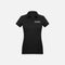 Polo à manches courtes pour femme Biz noir, vêtement polo de la marque Mailhot Bureau, vue de face.