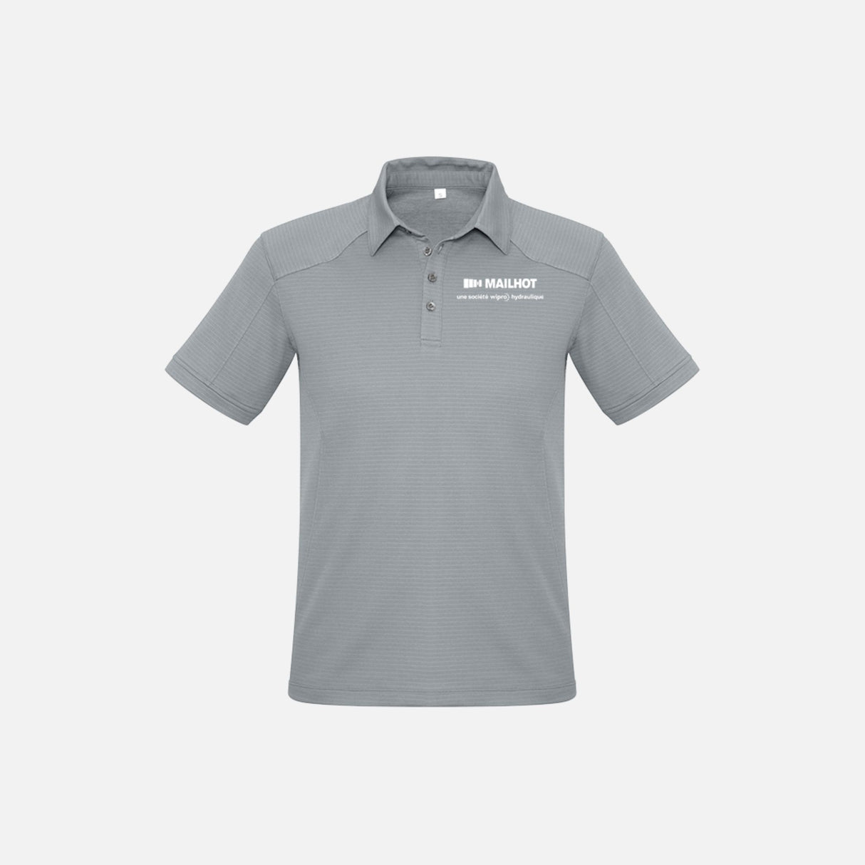 Polo à manches courtes pour homme Biz, modèle P706MS, en tissu argenté, porté sur mannequin, vêtement élégant et décontracté