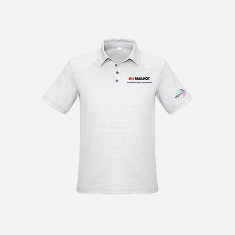 Polo homme à manches courtes blanc de la marque Biz, vêtement élégant pour homme, modèle P706MS de Mailhot Bureau.