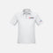 Polo homme à manches courtes blanc de la marque Biz, vêtement élégant pour homme, modèle P706MS de Mailhot Bureau.