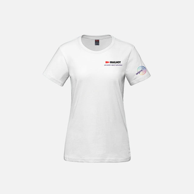T-shirt en coton peigné blanc pour femme de la marque Canada Sportswear, manches courtes, style décontracté.