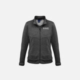 Veste zippée pour femme Biz SW520L en noir et gris, vêtement vestes, fermée avec capuche et poches latérales.