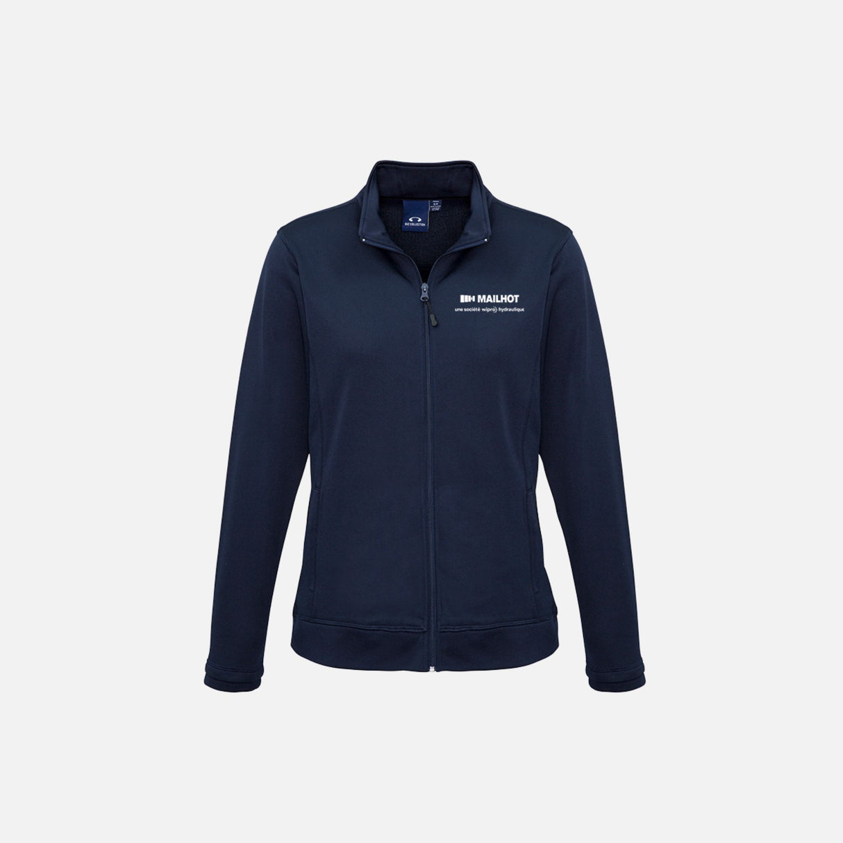 Veste zippée pour femme Biz SW520L marine, vêtement vestes, style décontracté, en tissu léger avec fermeture éclair.