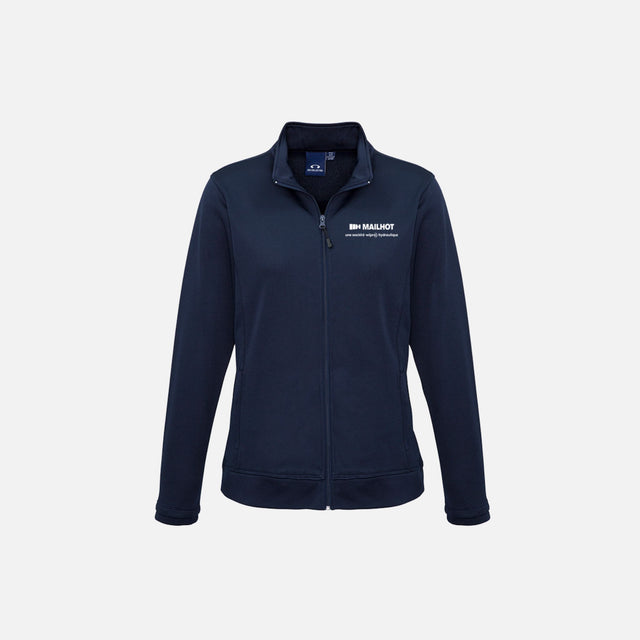 Veste zippée pour femme Biz SW520L marine, vêtement vestes, style décontracté, en tissu léger avec fermeture éclair.