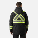 Manteau haute visibilité Helly Hansen pour l'hiver, en noir, avec protection et polyvalence, vêtement de sécurité visibilité.