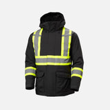 Manteau haute visibilité Helly Hansen pour l'hiver, noir, vêtements de sécurité et protection polyvalente.