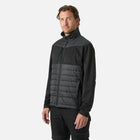Manteau isolé Helly Hansen Oxford Hybrid en noir, manteau d'hiver pour travail, chaud avec mobilité active.