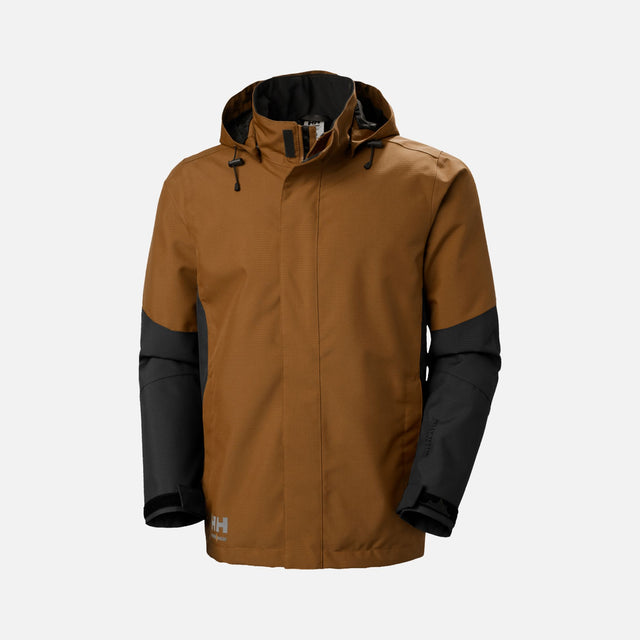 Manteau imperméable Oxford Helly Hansen en brun, vêtement de manteaux pour protection contre la pluie et liberté de mouvement