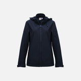 Manteau coquille pour femme Biz Atlas, manteau d'extérieur marine avec coupe élégante et tissu imperméable.