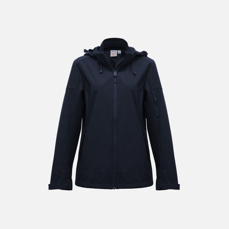 Manteau coquille pour femme Biz Atlas, manteau d'extérieur marine avec coupe élégante et tissu imperméable.