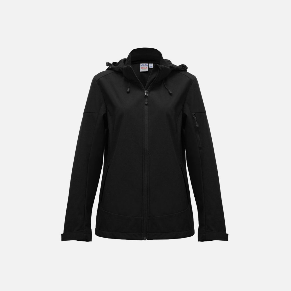 Manteau coquille pour femme Biz Atlas en noir, vêtement d'hiver avec finition élégante et coupe moderne.