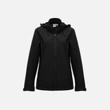 Manteau coquille pour femme Biz Atlas en noir, vêtement d'hiver avec finition élégante et coupe moderne.