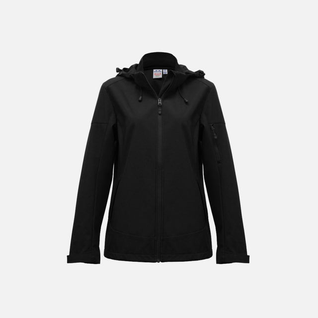 Manteau coquille pour femme Biz Atlas en noir, vêtement d'hiver avec finition élégante et coupe moderne.