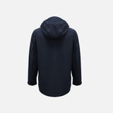 Manteau coquille pour homme Biz Atlas, couleur marine, veste imperméable avec capuche et fermeture zippée.