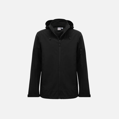 Manteau coquille noir pour homme de la marque Biz, veste légère et imperméable, vue de face sur fond blanc.