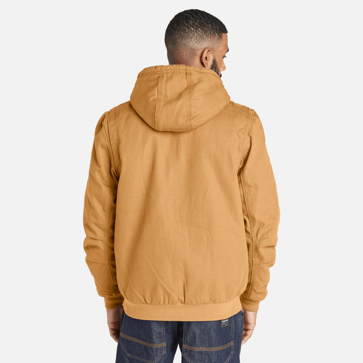 Manteau-doubleepolaire-Timberland-A1VB4D02-tan-derrière-mannequin