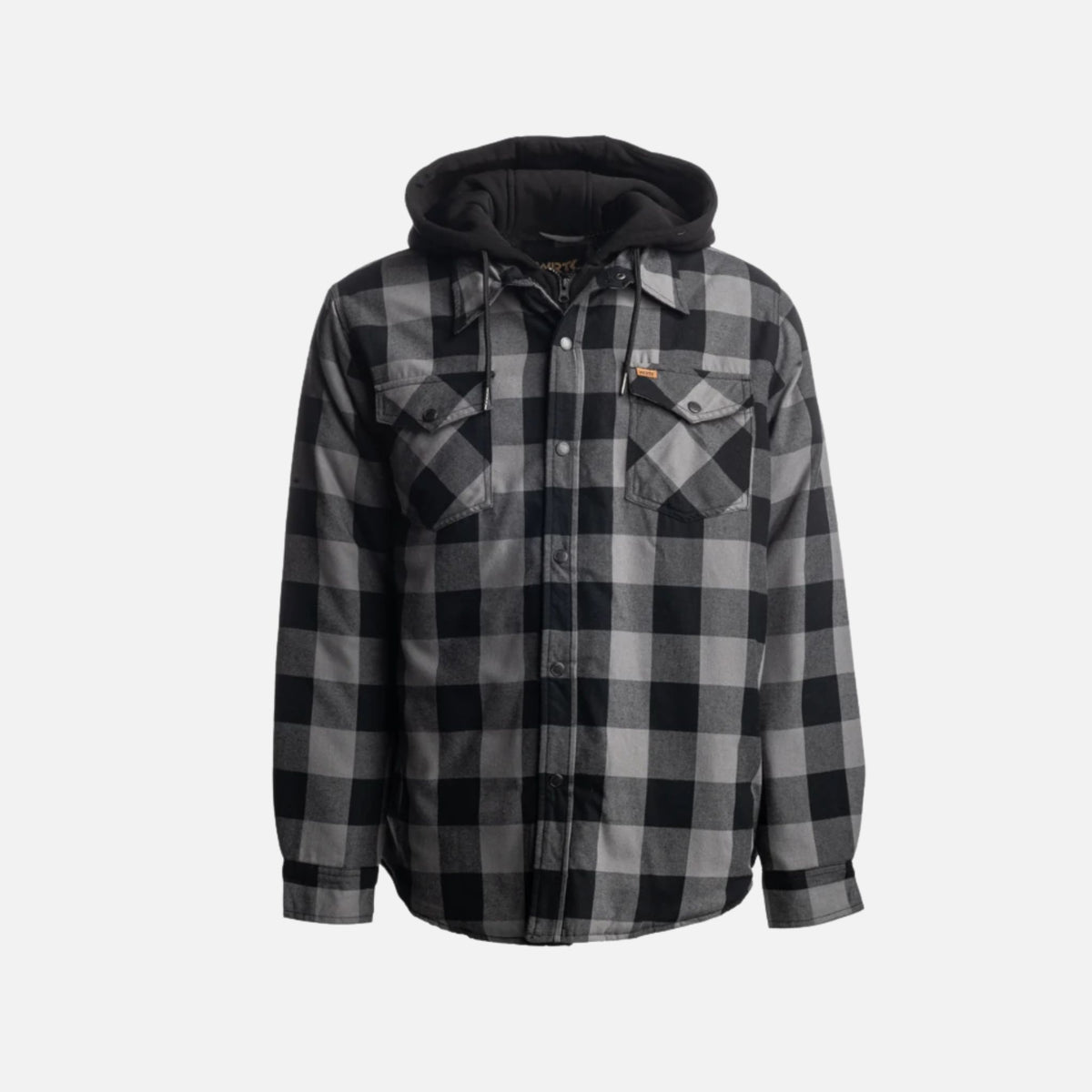 Manteau en flanelle matelassée WRTK gris, vêtement chaud et décontracté pour un style confortable et tendance.