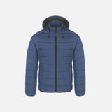 Manteau pour homme Canada Sportswear Glacial, chaud avec capuchon amovible, en tissu marine, veste d'hiver isolante.
