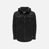 Manteau de travail WRTK pour homme avec doublure Sherpa et protection durable, en noir, vêtements-manteaux robustes.