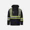 Manteau haute visibilité imperméable Canada Sportswear Storm, respirant et conforme CSA, en noir, pour la sécurité et la protection.