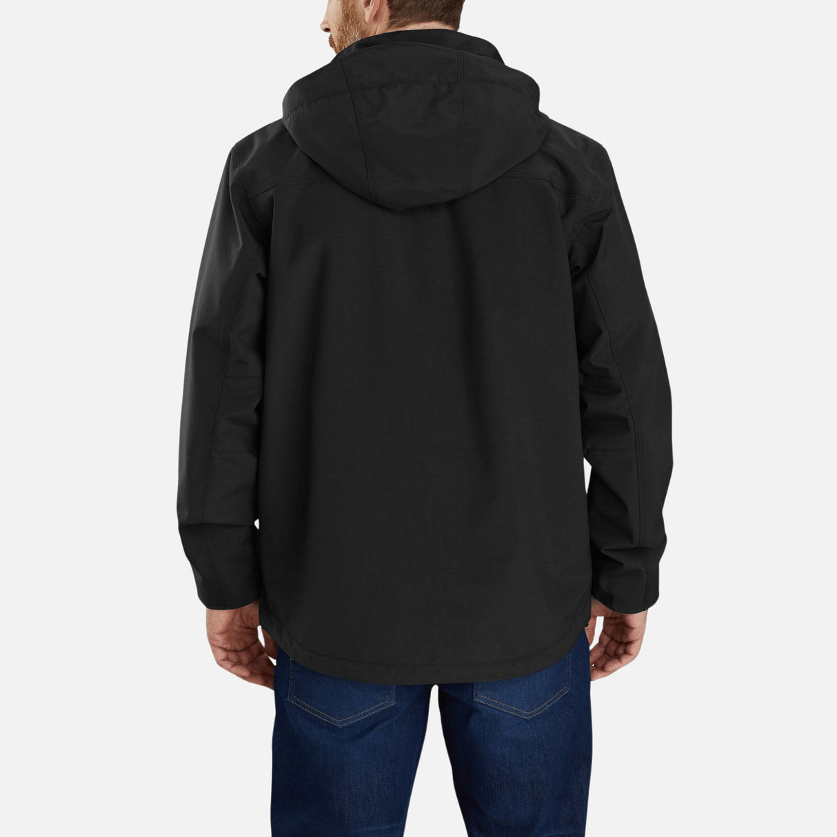 Manteau-impermeable-Carhartt-104670BLK-noir-derrière-mannequin