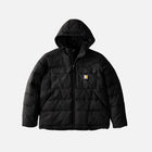 Manteau isolé Carhartt noir pour homme, vêtement chaud et résistant à l'hiver, idéal pour la protection contre le froid.