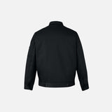 Veste matelassée unisexe noire de la marque Harriton, style classique et chaleur durable, adaptée pour l'hiver.