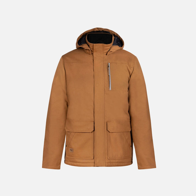Manteau d'hiver isolé Natpro, robuste, sable, parfait pour le travail, avec isolation thermique et protection intégrale.