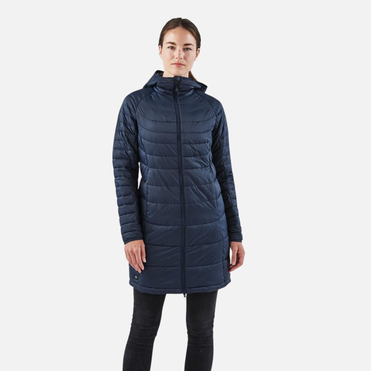 Manteaux-femme-Stormtech-AFP3W-marine-graphite-devant-mannequin