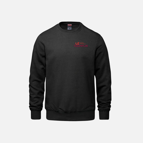 Chandail à col rond noir Canada Sportswear en molleton, style décontracté, vue de face.