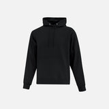 Chandail à capuchon noir ATC Sanmar en molleton, vêtement chaud et durable pour un style confortable et décontracté.