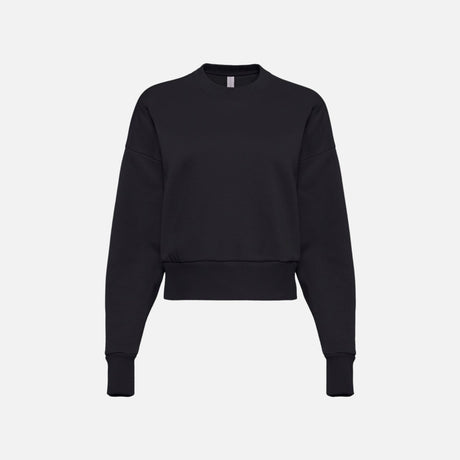 Molleton épais à col rond noir de la marque Next Level, vêtements-chandails, vue de face.