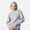 Molleton à col rond unisexe American Apparel en gris, vêtement-capuchons confortable et doux, vue de face.