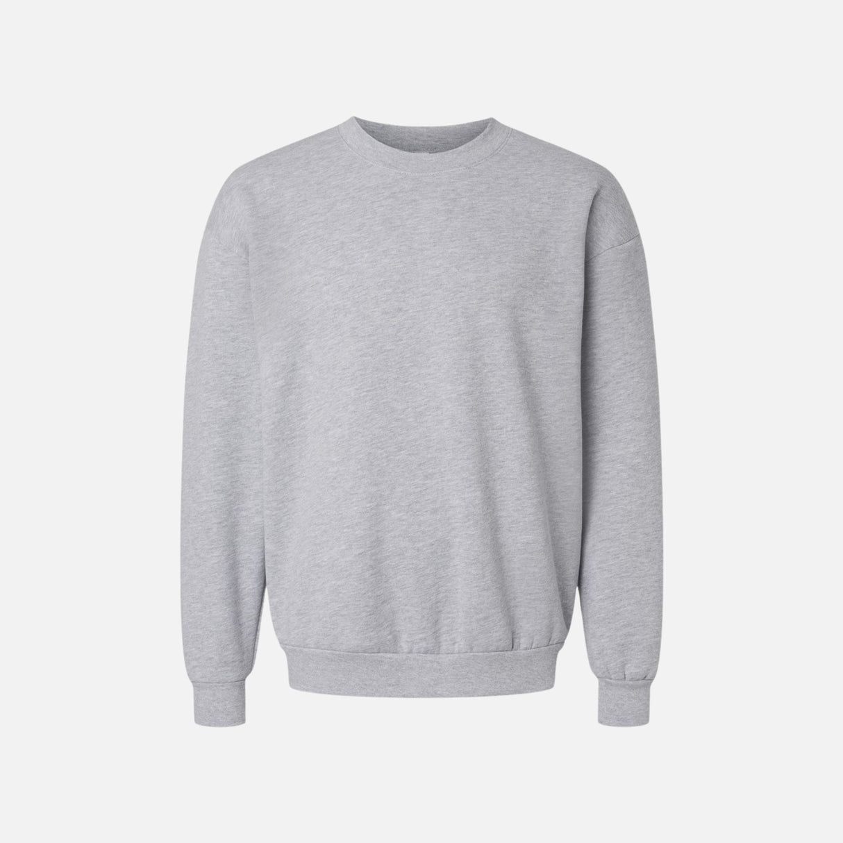 Molleton à col rond unisexe American Apparel en gris, vêtement confortable avec capuche, vue de face.