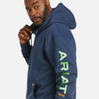 Chandail à capuchon Ariat en molleton marine à manches longues, vêtement confortable et élégant pour un style décontracté.