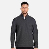 Molleton-quart-zippe-NorthEnd-S_S-NE725-noir-cendre-devant-mannequin