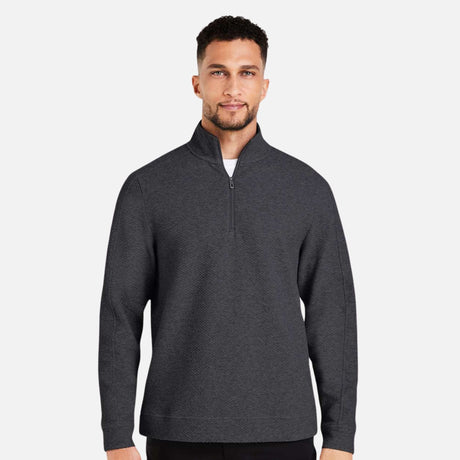 Molleton-quart-zippe-NorthEnd-S_S-NE725-noir-cendre-devant-mannequin