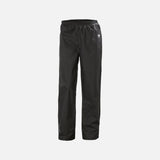 Pantalon de pluie imperméable noir Helly Hansen pour homme, vêtements-pantalons, vue de face.