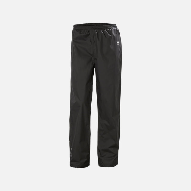 Pantalon de pluie imperméable noir Helly Hansen pour homme, vêtements-pantalons, vue de face.