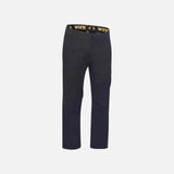 Pantalon de travail extensible noir WRTK avec poches à genouillères, vêtements de travail robuste et pratique.