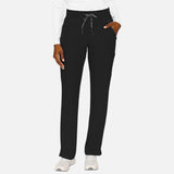 Pantalon médical MedCouture MC Insight, coupe droite, extensible, vêtements uniformes pour professionnel de santé, noir.