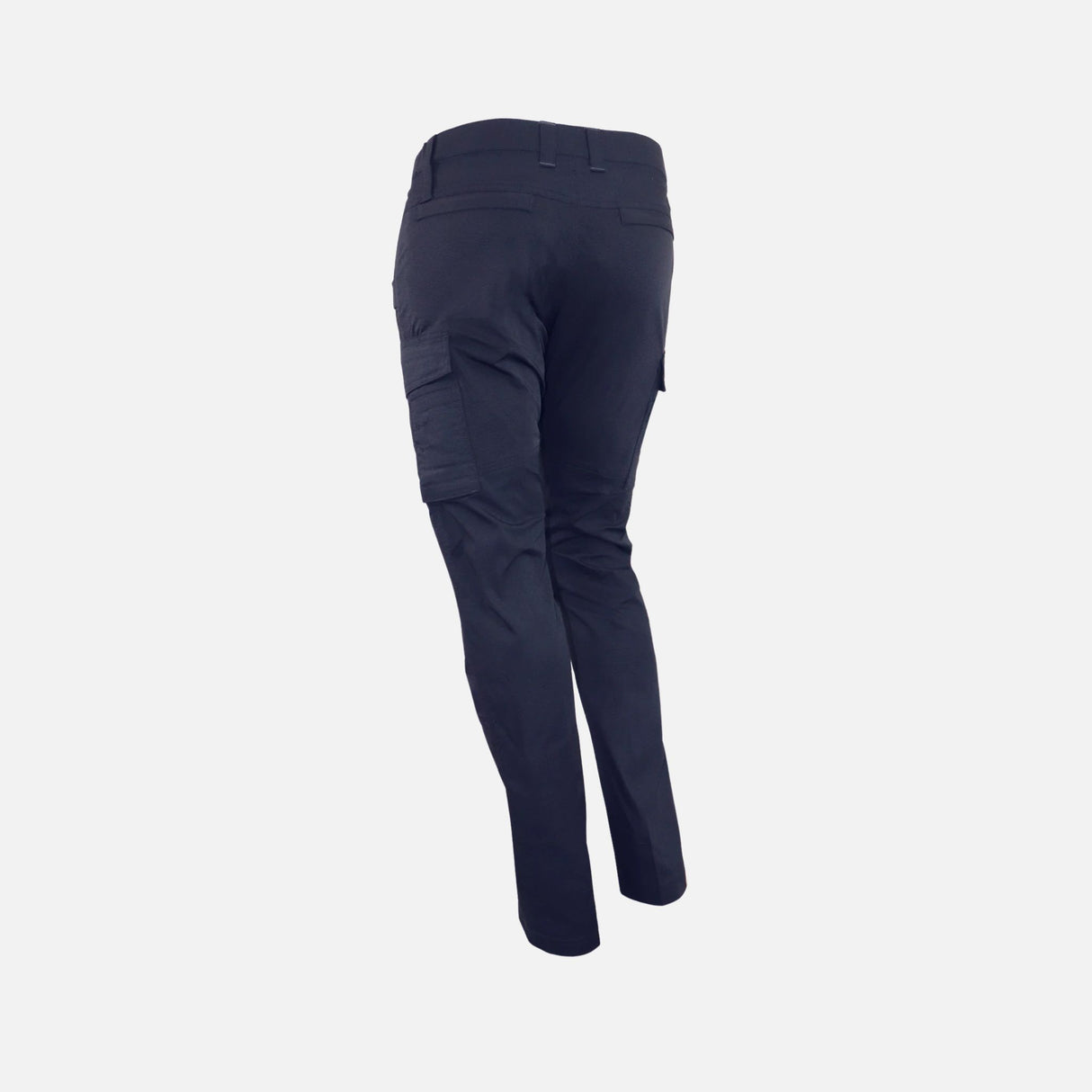 Pantalon de travail extensible pour femme Gatts en tissu léger bleu marine, avec poches pratiques et coupe confortable.