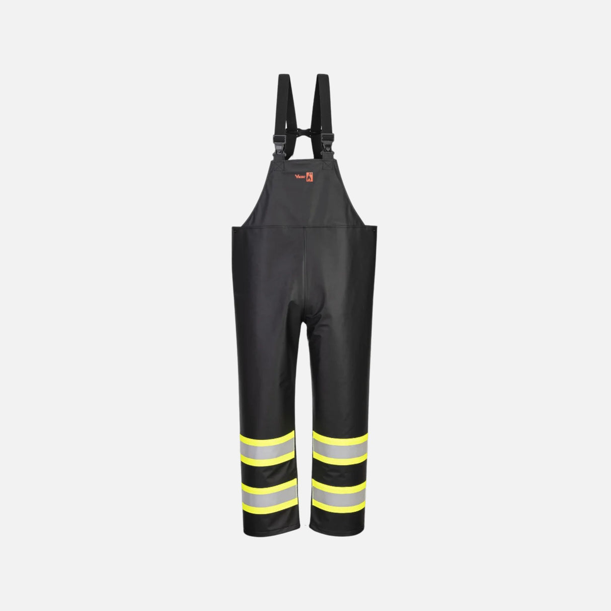 Pantalon de pluie ignifuge Viking noir, imperméable et sécurisé, adapté aux vêtements de sécurité et visibilité.