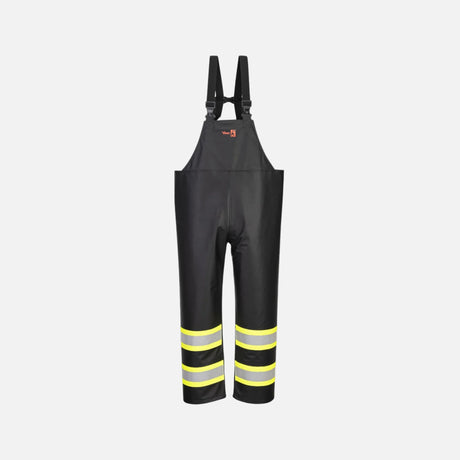 Pantalon de pluie ignifuge Viking noir, imperméable et sécurisé, adapté aux vêtements de sécurité et visibilité.