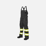 Salopette de sécurité imperméable Tough Duck en tissu Ripstop noir, sans doublure, vêtement de sécurité visibilité.