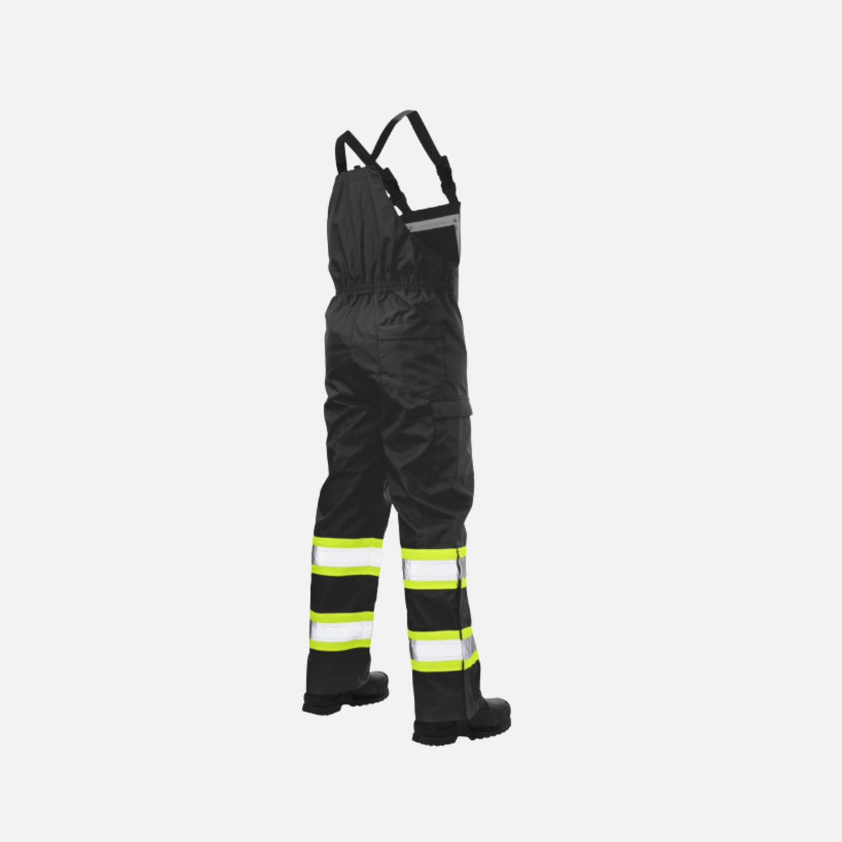 Salopette de sécurité imperméable Tough Duck en tissu Ripstop noir, pantalon robuste non doublé pour protection.